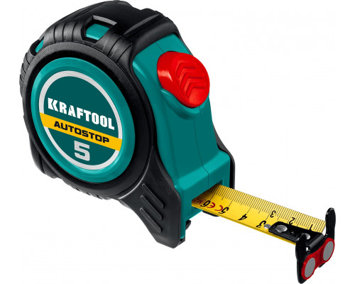 KRAFTOOL AutoStop 5м / 25мм профессиональная рулетка с автостопом