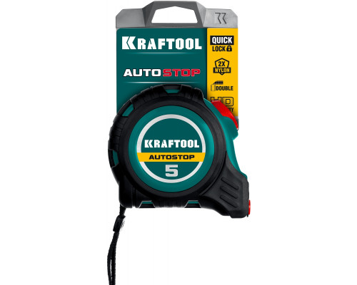 KRAFTOOL AutoStop 5м / 19мм профессиональная рулетка с автостопом