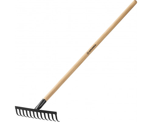 Садовые грабли GRINDA GT-12 WOOD 310 х 80 х 1300 мм 12 прямых зубцов деревянный черенок