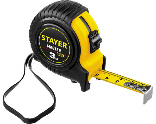 STAYER MASTER 3м / 16мм рулетка в ударостойком обрезиненном корпусе