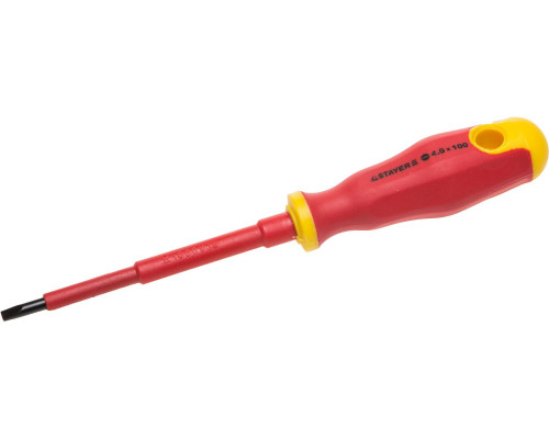 Отвертка STAYER ″PROFI″ ″ELECTRO″ диэлектрическая до 1000В, двухкомп рукоятка, SL 5,5 х 125мм