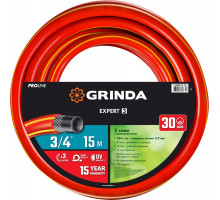 Поливочный шланг GRINDA PROLine EXPERT 3 3/4″ 15 м 30 атм трёхслойный армированный