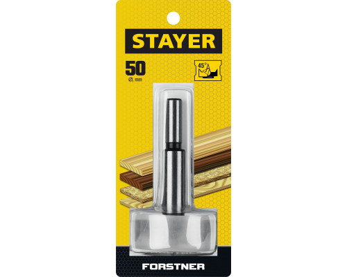 STAYER Forstner 50мм, сверло форстнера по дереву, ДСП