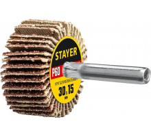 Круг шлифовальный STAYER лепестковый, на шпильке, P60, 30х15 мм