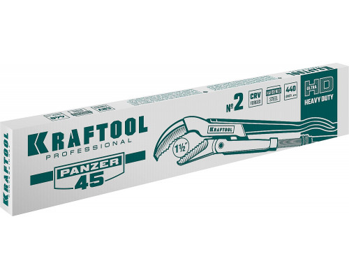 KRAFTOOL PANZER-45, №2, ключ трубный, изогнутые губки