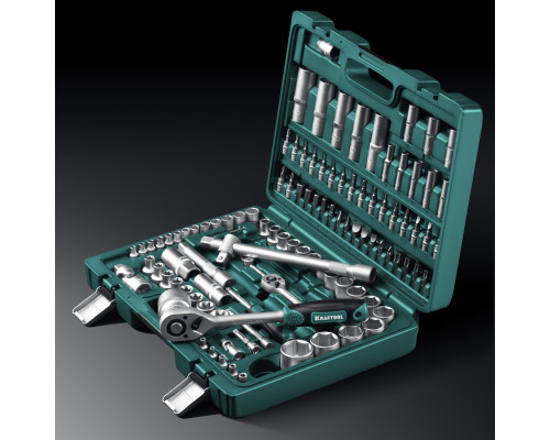 KRAFTOOL X-Drive 108, 108 предм., (1/2″+3/8″+1/4″), универсальный набор инструмента (27888-H108)