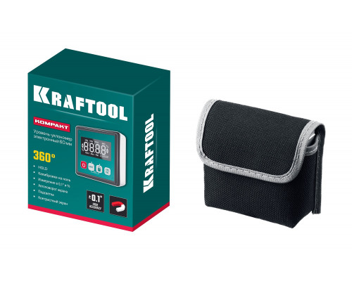 KRAFTOOL KOMPAKT уровень-уклономер электронный, 4х90°, магнитный, 4 кнопки