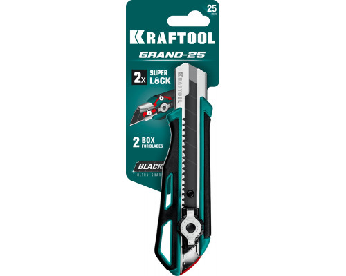 Нож с двойным фиксатором GRAND-25, сегмент. лезвия 25 мм, KRAFTOOL