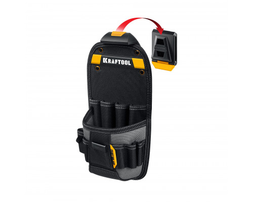KRAFTOOL KP-11 с быстросъёмным креплением FastClip, 11 карманов и петель, 170 х 360 мм, поясная сумка (38777)