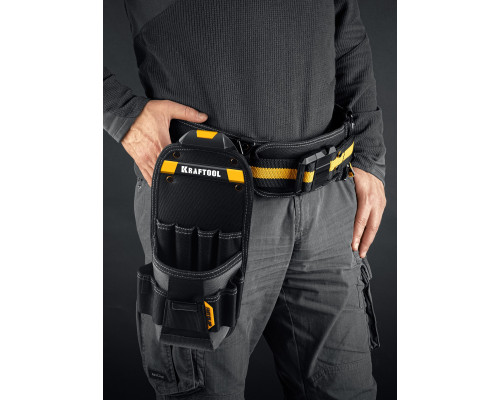 KRAFTOOL KP-11 с быстросъёмным креплением FastClip, 11 карманов и петель, 170 х 360 мм, поясная сумка (38777)