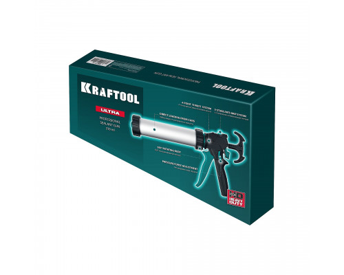 KRAFTOOL ULTRA 310 мл, регулировка силы давления, вариативная антикапельная система, универсальный закрытый пистолет для герметика (06677-31)