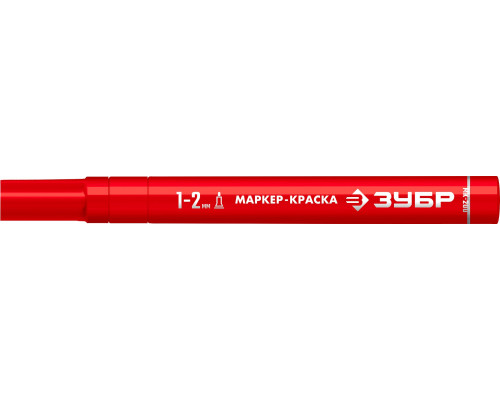 Маркер-краска ЗУБР, 1 мм круглый, красный, МК-200, серия Профессионал