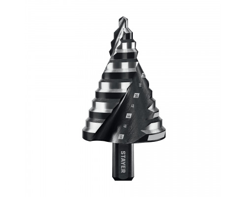 STAYER Pro-Max 6-52мм, 12 ступеней, винтовая спираль, сверло ступенчатое (29661-6-52-12)