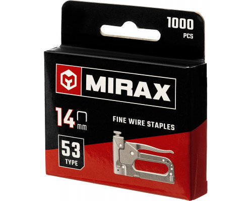 MIRAX 14 мм скобы для степлера узкие тип 53, 1000 шт