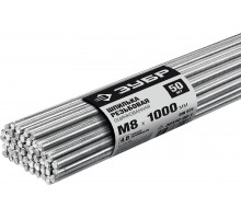 Шпилька резьбовая DIN 975, М8x1000мм, 50 шт, класс прочности 4.8, оцинкованная, ЗУБР