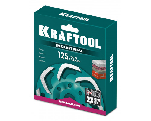 KRAFTOOL Boomerang d 125 мм, сегментная алмазная чашка, INDUSTRIAL (33445-125)