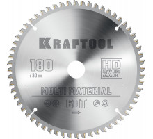 KRAFTOOL Multi Material, 180 х 30 мм, 60Т, пильный диск по алюминию (36953-180-30)