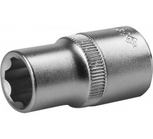 Торцовая головка ЗУБР ″Мастер″ (1/2″), Cr-V, SUPER LOCK, хроматированное покрытие, 13 мм