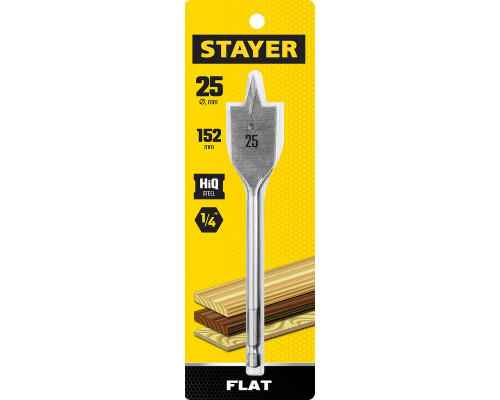 STAYER FLAT 25x152мм, сверло по дереву перовое