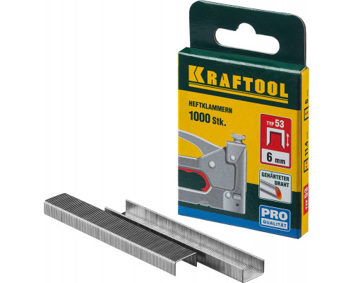 KRAFTOOL 18 мм скобы для степлера узкие тип 53, 1000 шт