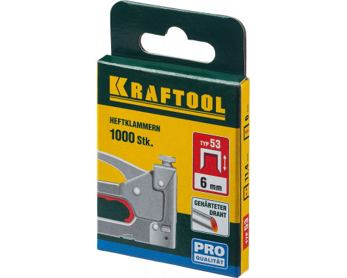 KRAFTOOL 18 мм скобы для степлера узкие тип 53, 1000 шт