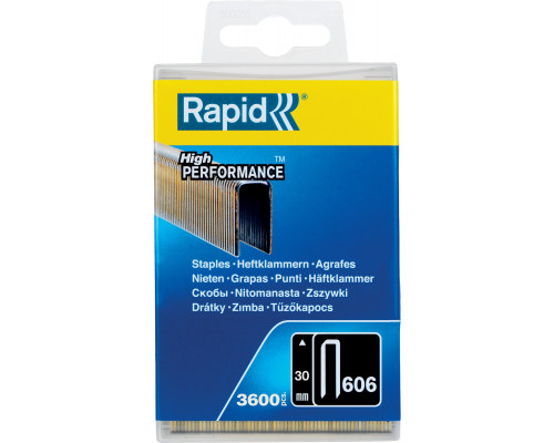 RAPID 30 мм скобы узкие, супертвердые, закаленные тип 606, 3600 шт