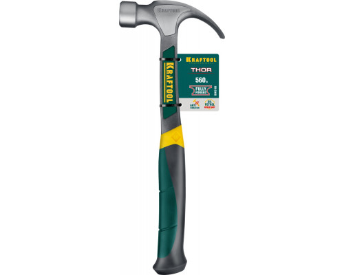 KRAFTOOL THOR 560 г молоток-гвоздодёр цельнокованый столярный