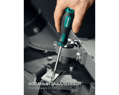 KRAFTOOL Universal-12, PH 0-1-2-3-4, PZ 1-2-3-4, SL 5, 6, 8 мм, 12-в-1, универсальная переставная отвертка с двусторонним стержнем (26168)