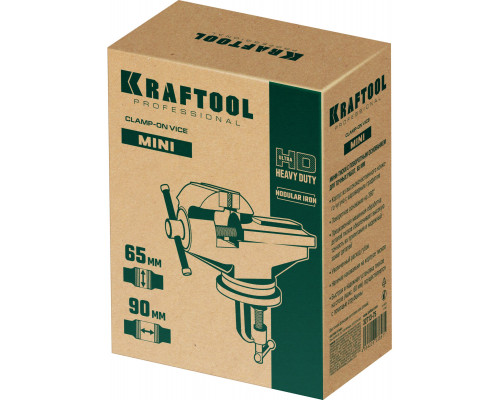 Стальные настольные тиски KRAFTOOL MINI 65 мм
