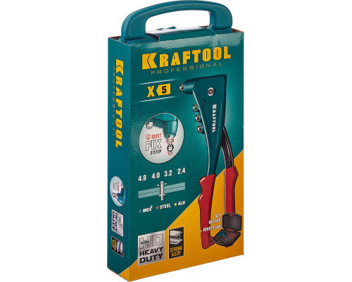 KRAFTOOL X-5F заклепочник с функцией FIX (удержание заклепки) в кейсе