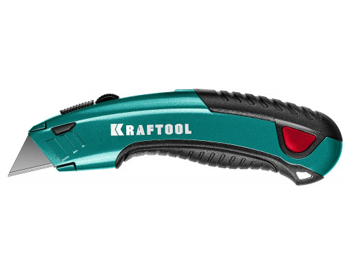 KRAFTOOL GRAND-24, универсальный нож с автостопом, 2 трап. лезвия А24