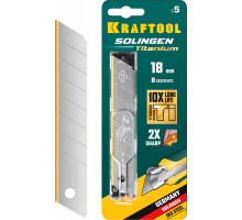 KRAFTOOL SOLINGEN Titanium 18 мм лезвия сегментированные с покрытием TiN, 8 сегментов, 5 шт