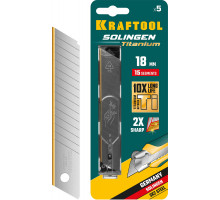 KRAFTOOL SOLINGEN Titanium 18 мм лезвия сегментированные с покрытием TiN, 15 сегментов, 5 шт