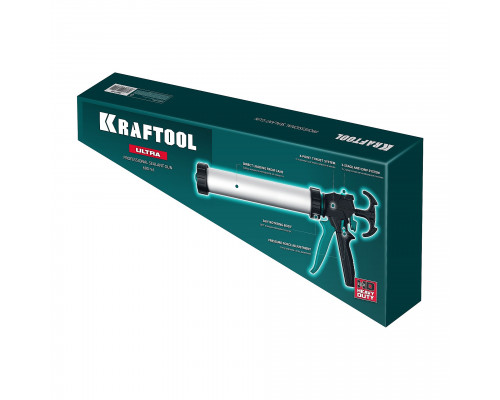 KRAFTOOL ULTRA 600 мл, регулировка силы давления, вариативная антикапельная система, универсальный закрытый пистолет для герметика (06677-60)
