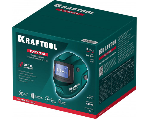 KRAFTOOL EXTREM хамелеон, затемнение 3/4-8/9-13, маска сварщика (11062)