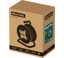 KRAFTOOL ПВС 3х2.5 30м 4000Вт IP44, Силовой удлинитель на стальной катушкеEXPERT (55089-30)