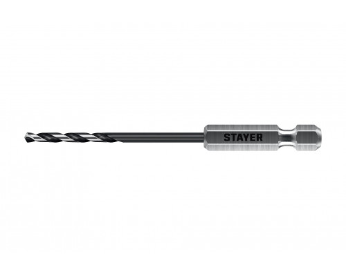 STAYER НЕХ-1/4″, d 2.5 х 79 мм, сверло по металлу для винтовёртов и шуруповертов IMPACT READY (29603-2.5)