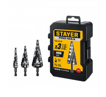 STAYER Pro-Max 3 шт, 4-30мм, винтовая спираль, набор сверл ступенчатых (29661-4-30-H3)