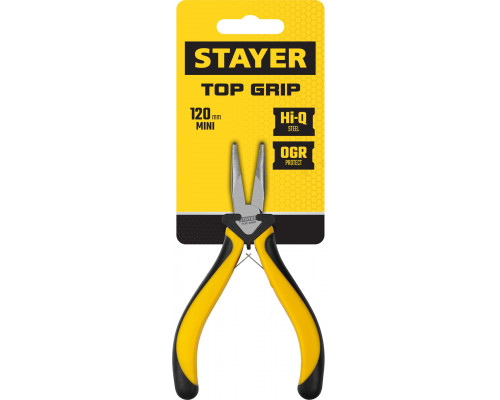 Мини тонкогубцы изогнутые STAYER 120 мм TopGrip