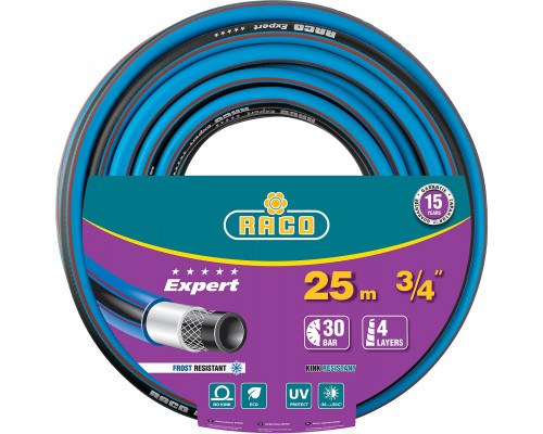 Поливочный шланг RACO EXPERT 3/4″ 25 м 30 атм четырёхслойный армированный