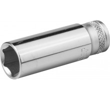 Торцовая головка KRAFTOOL ″INDUSTRIE QUALITAT″, удлиненная, Cr-V, FLANK, хромосатинированная, 1/4″, 12 мм