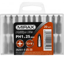 Биты MIRAX PH 1, 25 мм, 20 шт