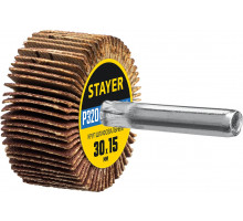 Круг шлифовальный STAYER лепестковый, на шпильке, P320, 30х15 мм