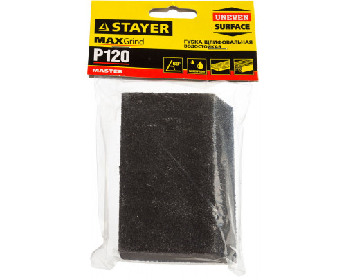 Губка шлифовальная STAYER ″MASTER″ угловая, Р120, 100x68x42x26мм, средняя жесткость