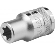 Торцовая головка KRAFTOOL ″INDUSTRIE QUALITAT″, Cr-V, внешний TORX, хромосатинированная, 1/2″, Е 14