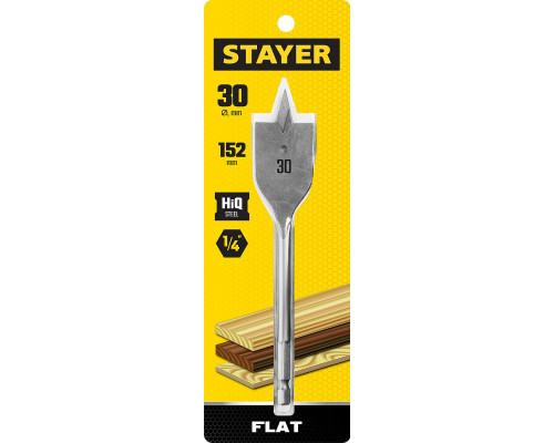 STAYER FLAT 30x152мм, сверло по дереву перовое