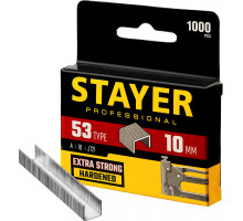 STAYER 10 мм скобы для степлера узкие тип 53, 1000 шт