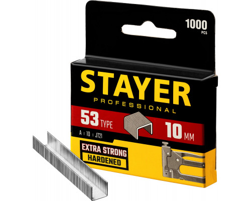 STAYER 10 мм скобы для степлера узкие тип 53, 1000 шт
