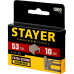 STAYER 10 мм скобы для степлера узкие тип 53, 1000 шт