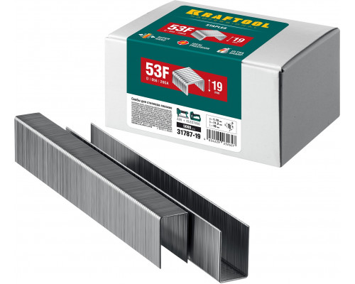 KRAFTOOL 19 мм скобы для степлера плоские тип 53F, 5000 шт